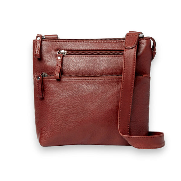 Cadence Business Leather Zipped Crossbody Bag