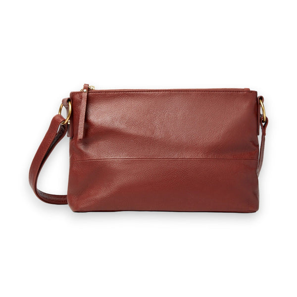 Noelle Business Cowhide Leather Double Zip Bag - Leatheraft